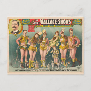 Plakat zur Werbung für The Great Wallace Shows Cir Postkarte
