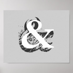 Plakatampersand auf grauem Dekor für Zuhause oder Poster