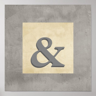 Plakatampersand auf taupe und grau bedrückte Ausse Poster