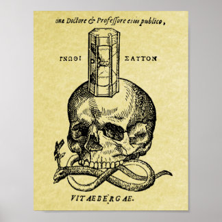Plakatdruck aus mittelalterlichem Holz Poster