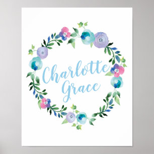 Plakatdruck für personalisierte Blumenkranke Poster