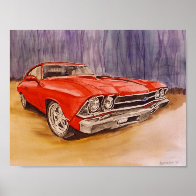 Plakatdruck rot 69 Chevelle Poster (Vorne)