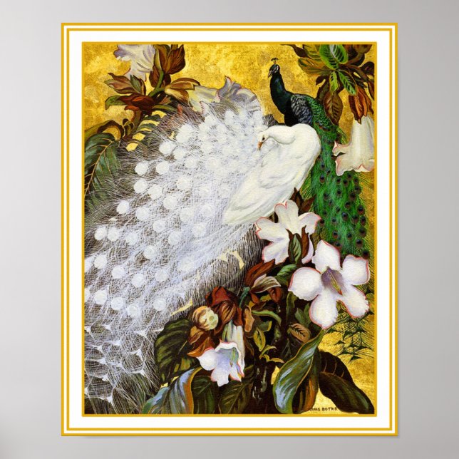 Plakatdruck: Weiß und blau Poster (Vorne)