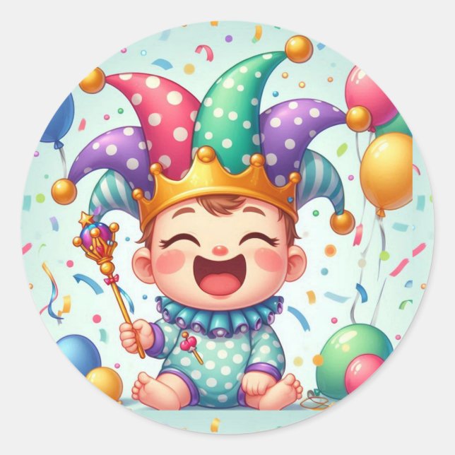 Plakate für Joker und Etiketten für Kleinkinder Runder Aufkleber (Vorderseite)