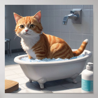 Plakate machen Baden zu einer Freude für Ihre Katz