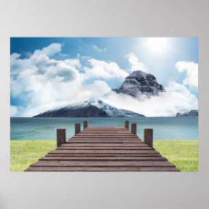 Plakatgebirgslandschaft Poster