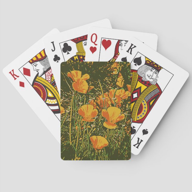 Plakatierte Mohnblumen Spielkarten (Rückseite)