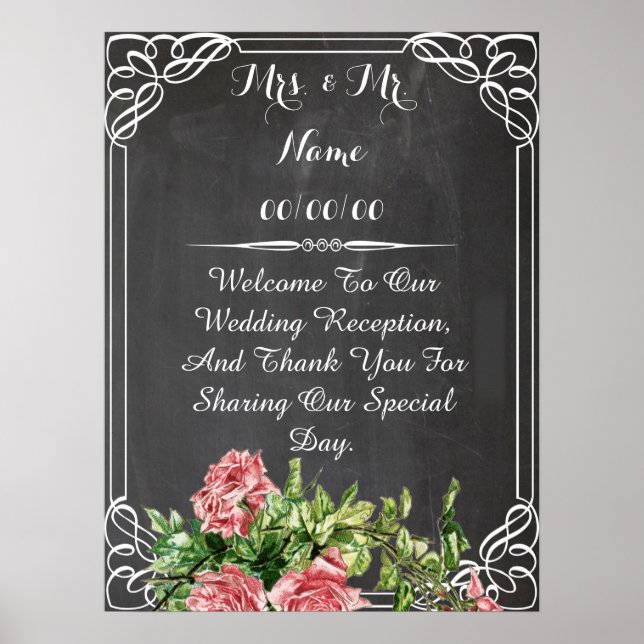 Plakatkarton, Hochzeitplakat Poster (Vorne)