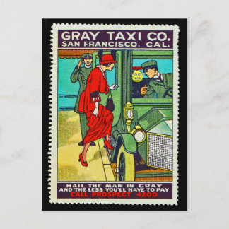Plakatstempel-Postkarte Gray Taxi Co. SF Postkarte