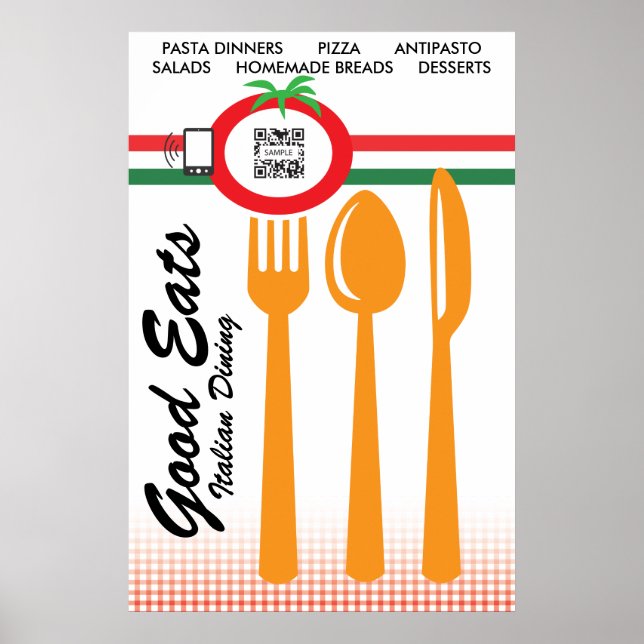 Plakatvorlage Lässige italienische Küche Poster (Vorne)