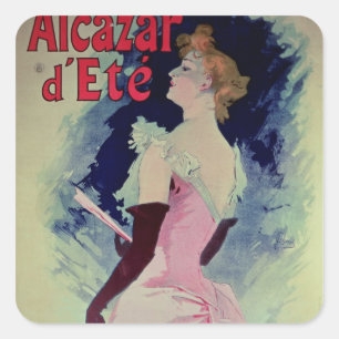 Plakatwerbung "Alcazar d'Ete " Quadratischer Aufkleber