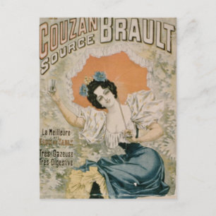 Plakatwerbung 'Brault Natural Mineral Water f Postkarte