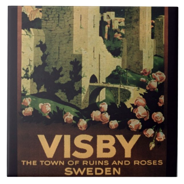 Plakatwerbung die Stadt von Visby, Schweden (colo Fliese (Vorderseite)