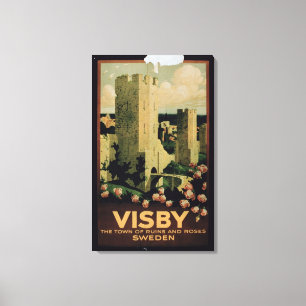 Plakatwerbung die Stadt von Visby, Schweden (colo Leinwanddruck