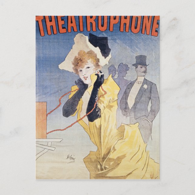 Plakatwerbung für das "Theatrophon" Postkarte (Vorderseite)