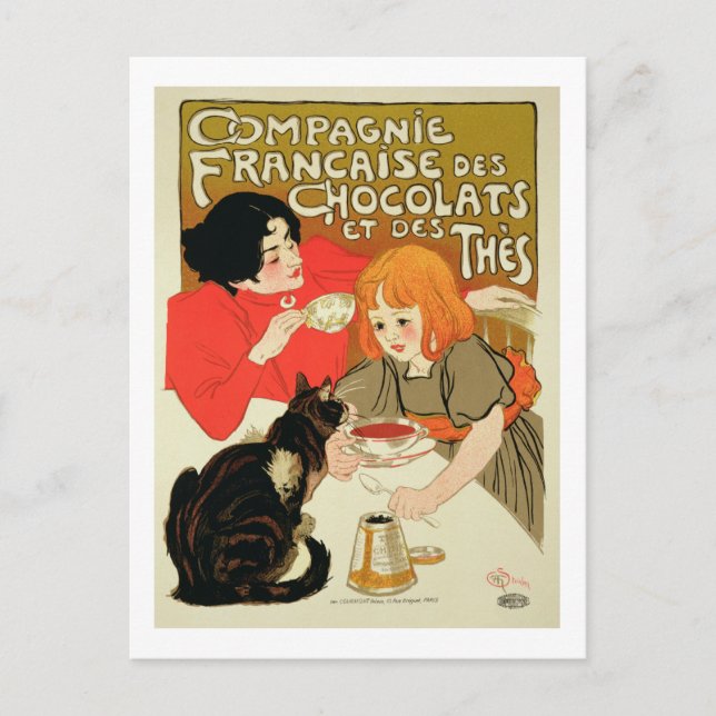 Plakatwerbung für die französische Chocolatfirma Postkarte (Vorderseite)