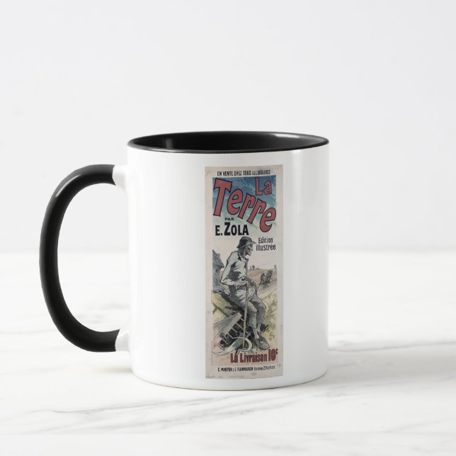 Plakatwerbung "La Terre" durch Emile Zola, 1889 Tasse (Links)