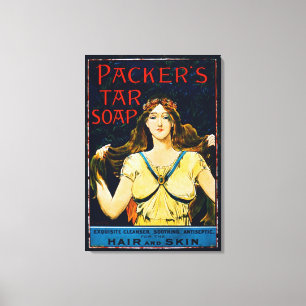 Plakatwerbung "Packer's Tar Soap" (farbig beleucht Leinwanddruck