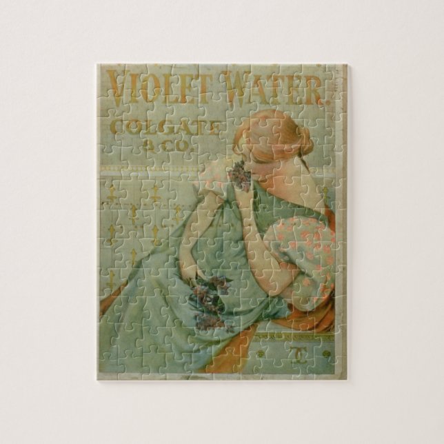Plakatwerbung "violettes Wasser", durch Colgate u. (Vertikal)