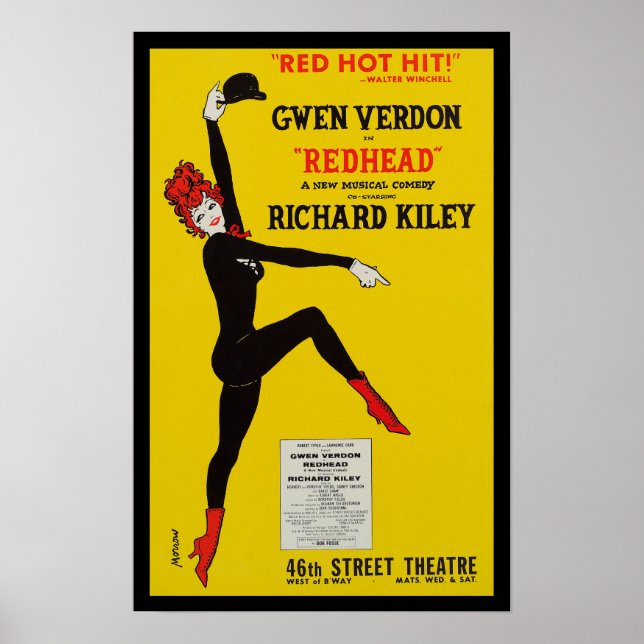 Plakatwiedergabe Redhead Broadway Musik Poster (Vorne)