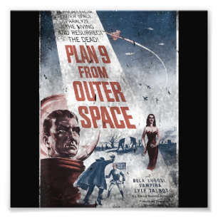 PLAN 9 FROM OUTER SPACE Filmplakat Vintage-Film  Fotodruck