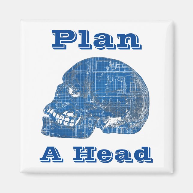 Plan A Kopf Humorisches Konzept Magnet (Vorne)
