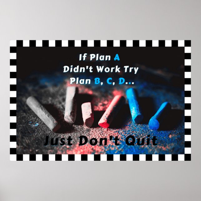 "Plan A" Positives Wall Art Poster (Vorne)