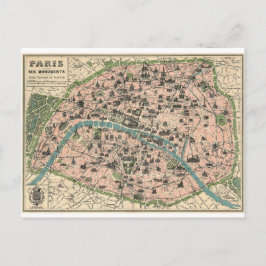 Plan ancien Paris et ses monuments Postkarte