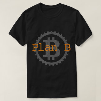 Plan B Bitcoin Zahnrad-Design T-Shirt