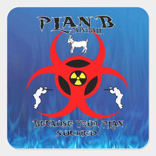 Plan B Paintball Kleine Logo-Aufkleber Quadratischer Aufkleber (Vorderseite)
