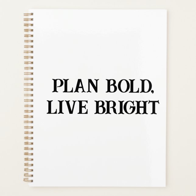 Plan Bold Live Hright Motivierend Women's Planner Planer (Vorderseite)