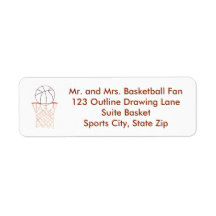 Plan de basket-ball Étiquettes de adresse