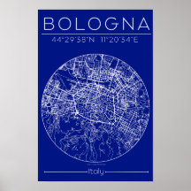 Plan de Bologne Poster Blueprint – Plan de ville c