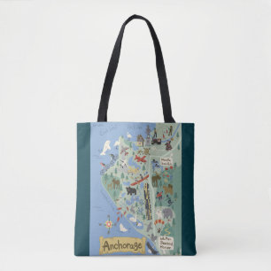Plan de la ville d'Anchorage Sac fourre-tout