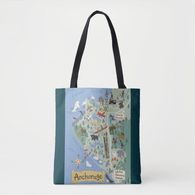 Plan de la ville d'Anchorage Sac fourre-tout (Devant)