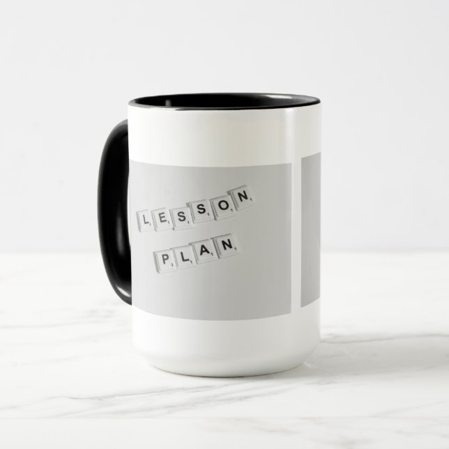 Plan de leçon Mug de l'enseignant Stylish Black &  (Devant gauche)