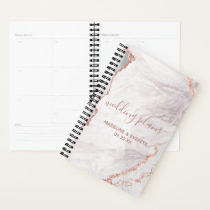 Plan de Mariage de marbre blanc et Rose Gold Agate