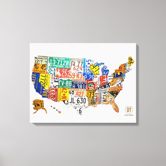 Plan de plaque de licence des États-Unis Toile enr (Recto)