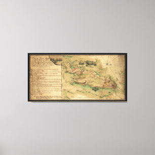 Plan de Rhode Island Karte (1778) Leinwanddruck