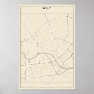 Plan de rue de Berlin Poster