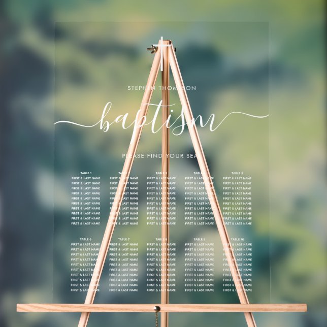 Plan de table de baptême de garçon ou de fille (Neutre)