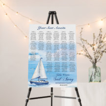 Plan de table de la fête de retraite Sail Away