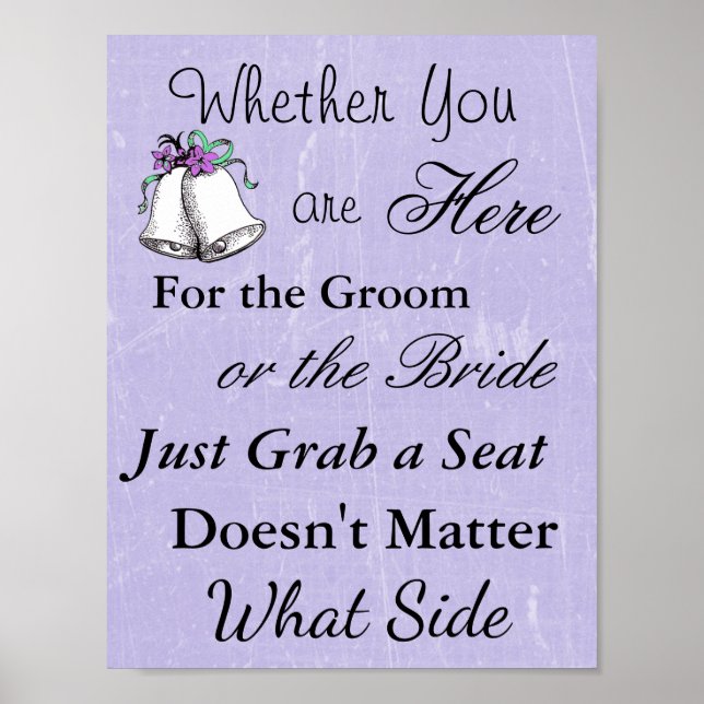 Plan de table de mariage, affiche "où que vous soy (Devant)