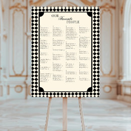 Plan de table de mariage alphabétique Noir & Ivoir
