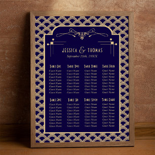 Plan de table de mariage Art Déco Gatsby des année