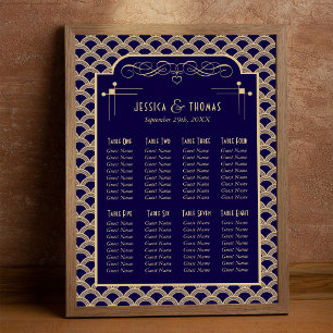 Plan de table de mariage Art Déco Gatsby des année