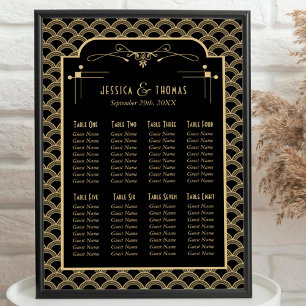 Plan de table de mariage Art Déco Gatsby des année