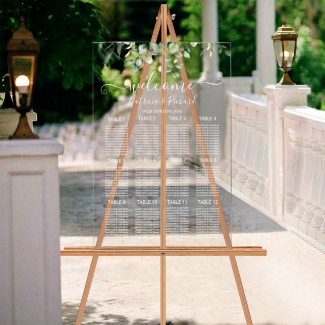 Plan de table de mariage avec verdure  (Créateur téléchargé)