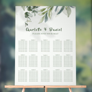 Plan de table de mariage botanique moderne organiq