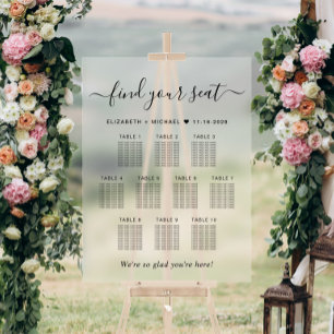 Plan de table de mariage chic pour 10 tables givré